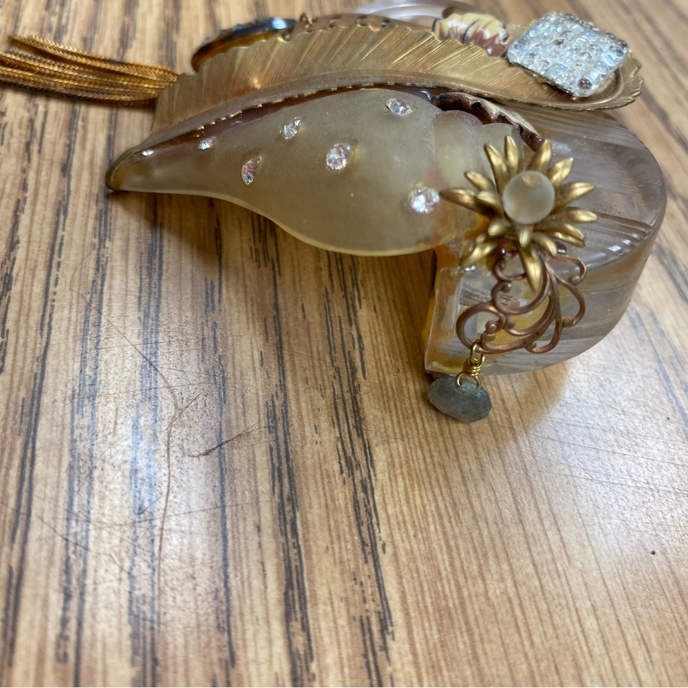 Jodi Lyons “Joli” Gold and Crystal Large Brooch - Picture 3 of 6